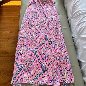 Lilly Pulitzer Pink and Blue A-Line Skirt